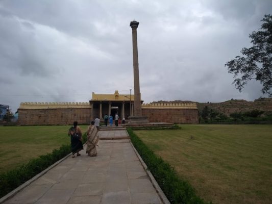 The vast entrance Lawn of Nambi Narayana Temple