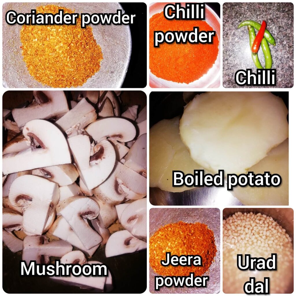 Ingredients for Mushroom Bonda